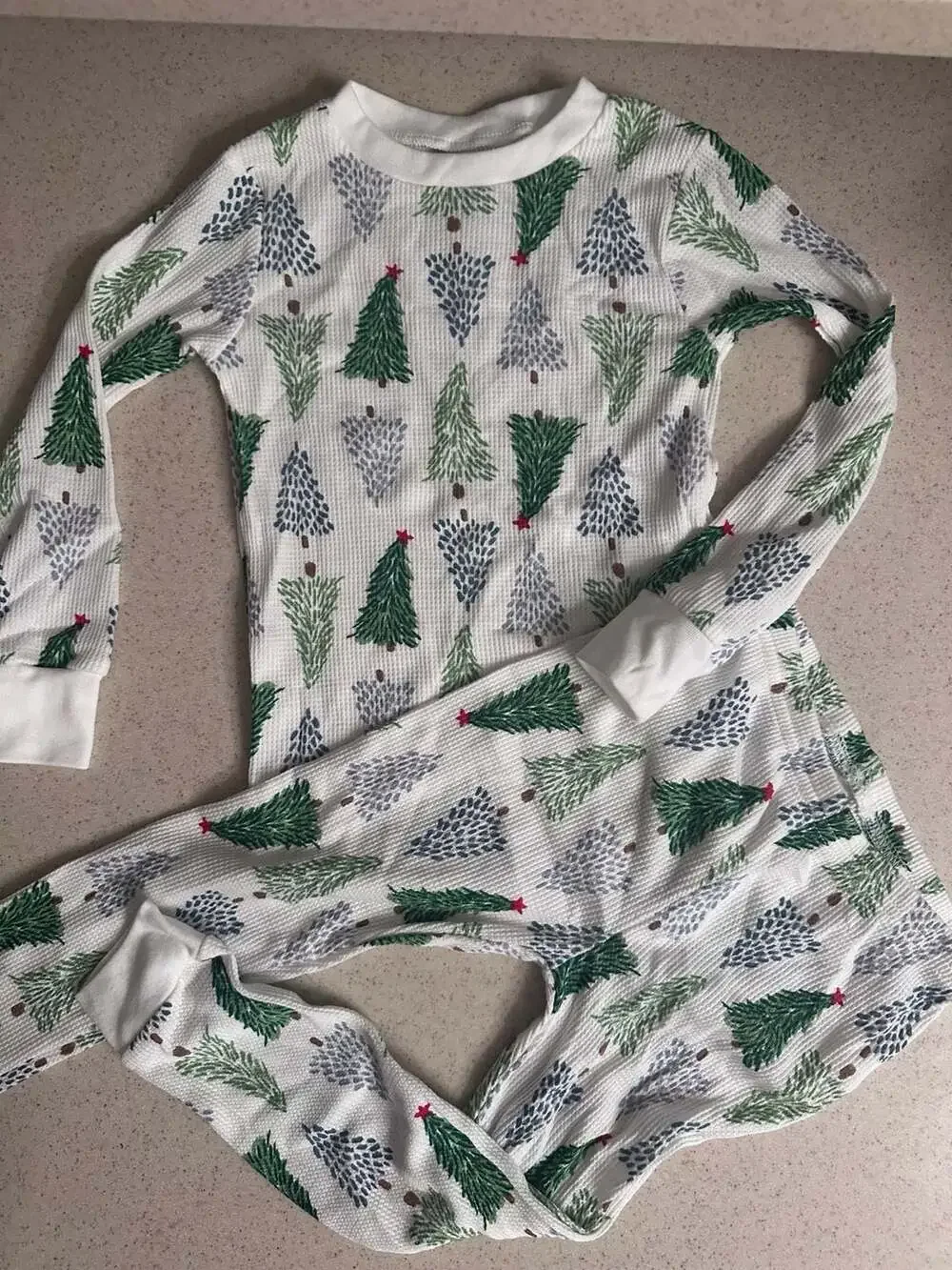 Carter's Just One You Christmas Tree Print Thermal Pajama Set Size 3T
